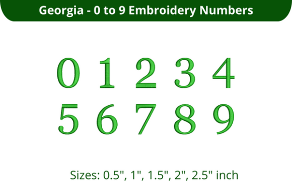 Georgia Font 0-9: The Perfect Finish for Seasonal Embroidery