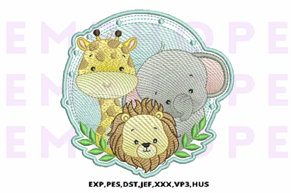 Jungle Animals Lion Giraffe and Elephant Embroidery Review